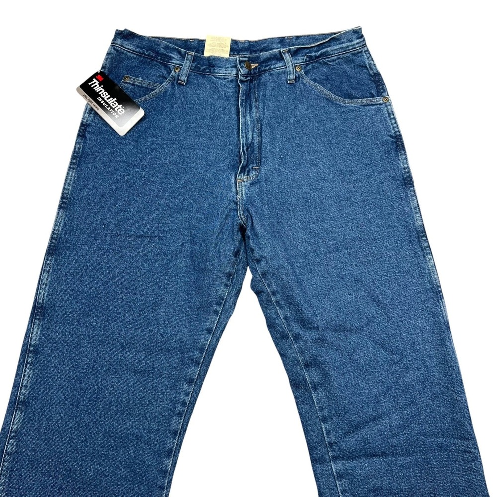 Wrangler Jeans Men 36x32 Blue Rugged Wear Thermal Lined Thinsulate 33213SW